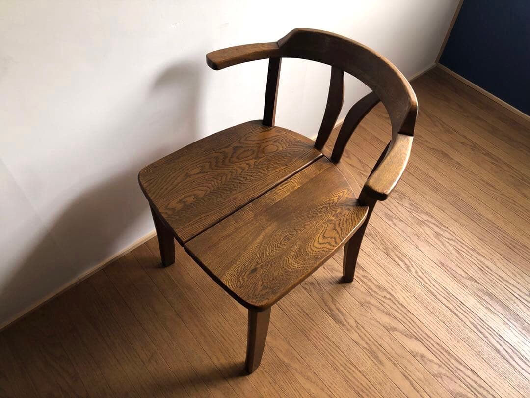 飛騨家具 浜本工芸 アームチェア② 肘掛け 安楽椅子 楢無垢材 古民家 民藝家具