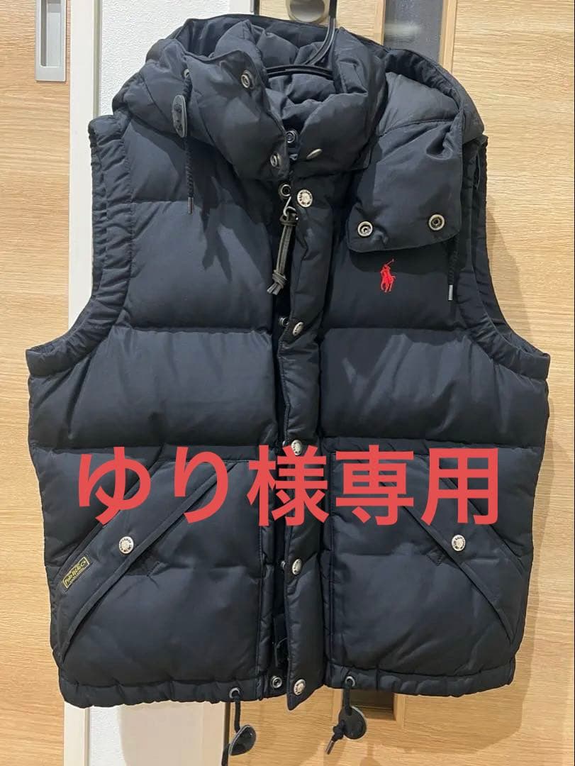 POLO 黒 ダウンベスト フード付き（レディース）