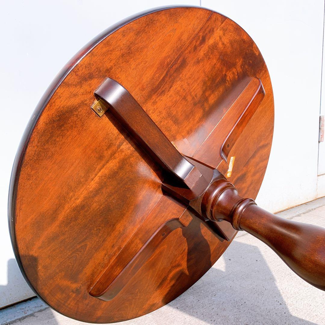 【希少家具】松本民芸家具 円卓 円形 無垢材 彫刻 テーブル