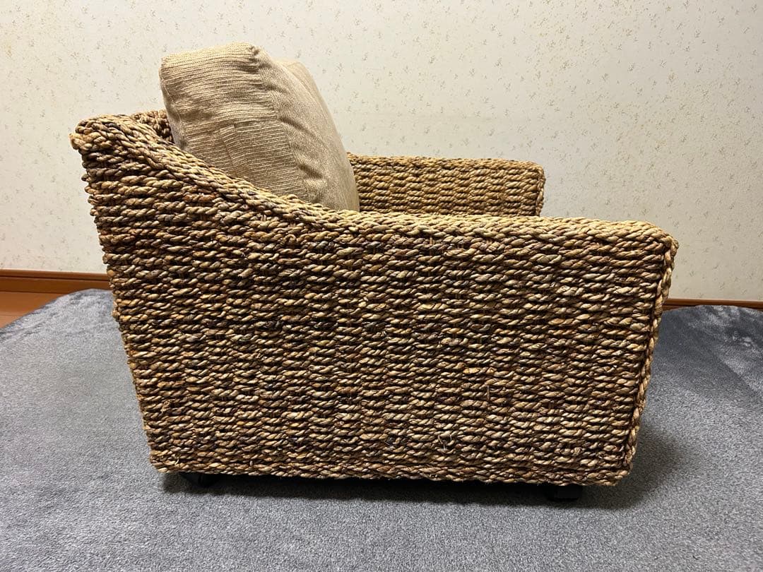 アバカ一人掛けソファ ベージュ