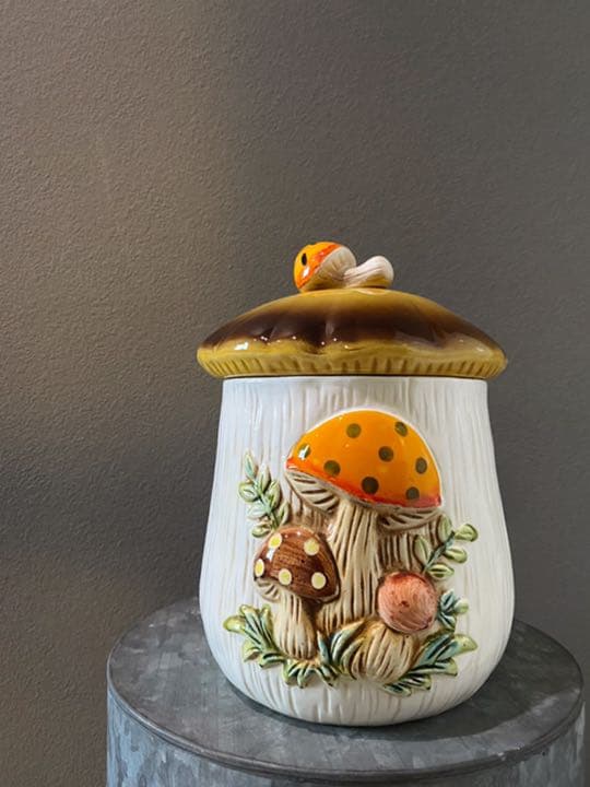 ビンテージ アンティーク 容器 きのこ 小物入れ 飴 ケース 美品