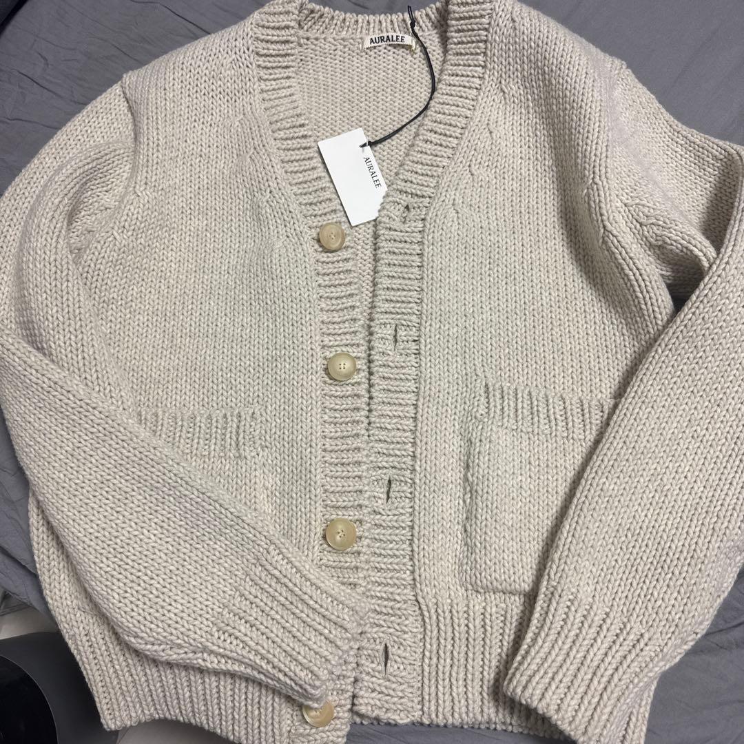 トップス AURALEE WOOL CASHMERE KNIT CARDIGAN