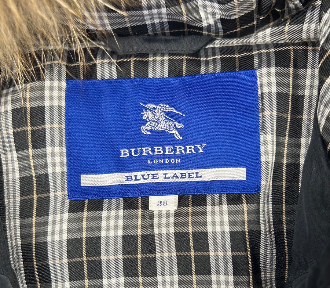 【美品】バーバリーブルーレーベル ダッフル風 中綿コート ノバチェック 38