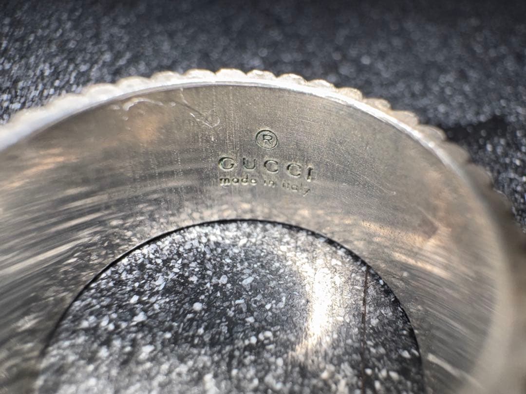 GUCCI シルバー リブデザインリング　約13号
