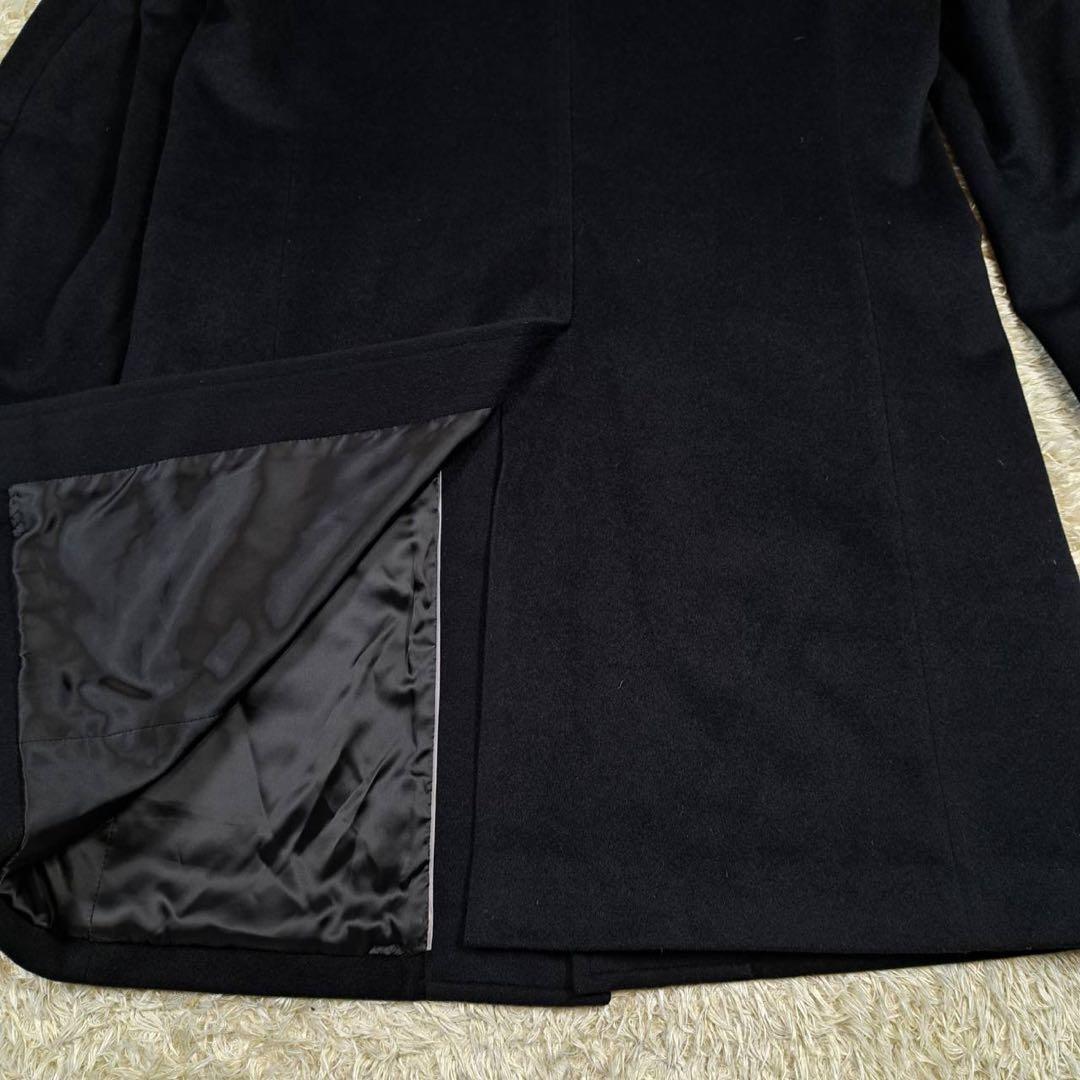 極美品　タケオキクチ ステンカラーコート　アンゴラ カシミヤ ブラック