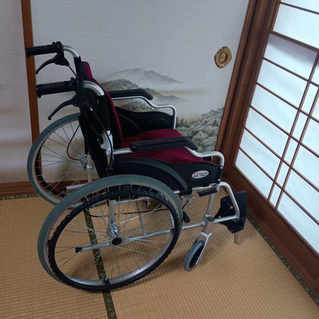 自走用車椅子 アルミ製 ワインレッド