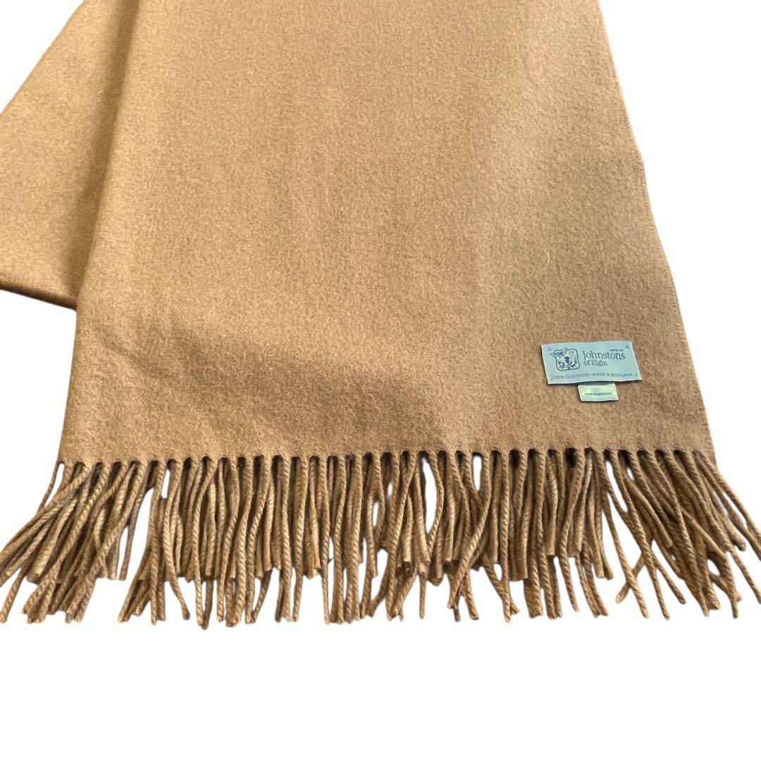 Johnstonsジョンストンズ　大判ストール　カシミヤ　キャメル　マフラー