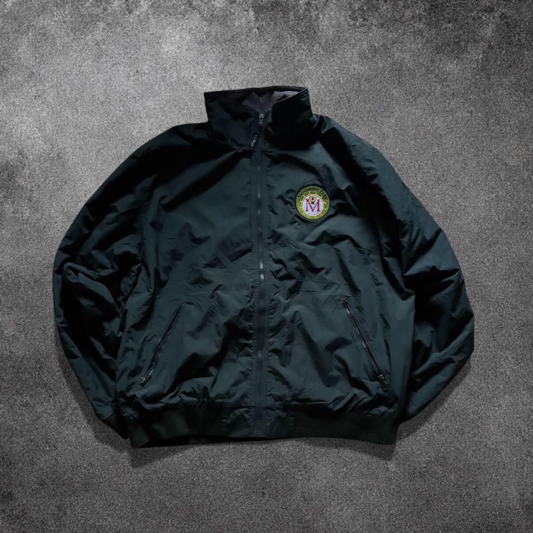 00s L.L.Beanウォームアップジャケットダークグリーン裏地フリースO78