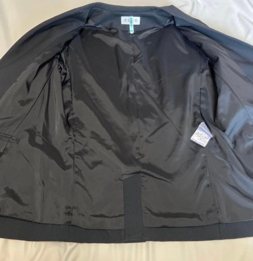 【美品】PLST ブラッシュドバックパンツスーツ上下 ブラック　ウォームリザーブ