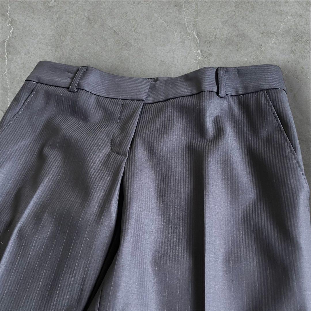 ☆美品☆ icb レディース　パンツスーツ　ストレッチ　１つボタン　ストライプ