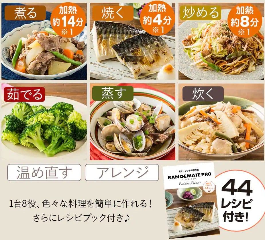 ２個【新品 未使用】レンジメートプロ 丸型 電子レンジ専用 レシピ付き