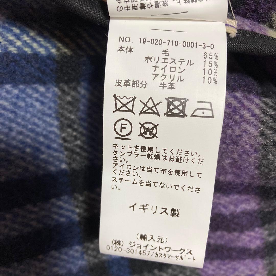 美品 ロンドントラディション ダッフルコート チェック柄 ロング パープル