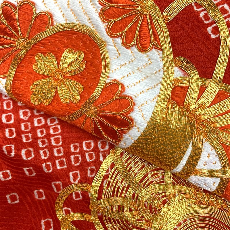 512ag72□七五三 三歳 女児 着物&被布 一つ紋 金駒刺繍□状態良好