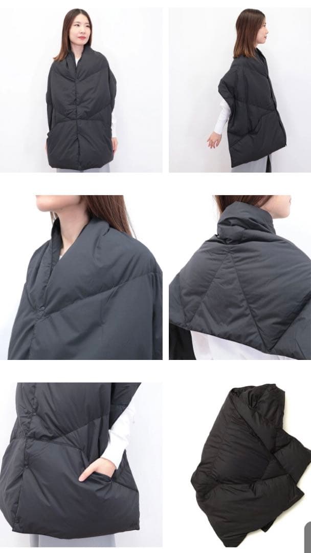 NANGA ダウンポンチョマフラー ブラック