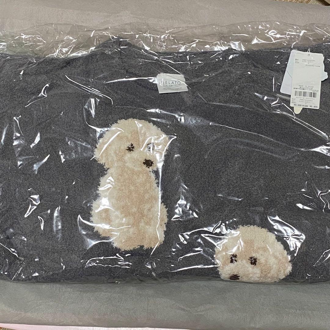 新品タグ付　トイプードル柄　ジャガードプルオーバー　ジェラートピケ　グレー