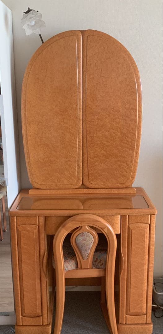 メープル材　高級三面鏡ドレッサー　鏡台