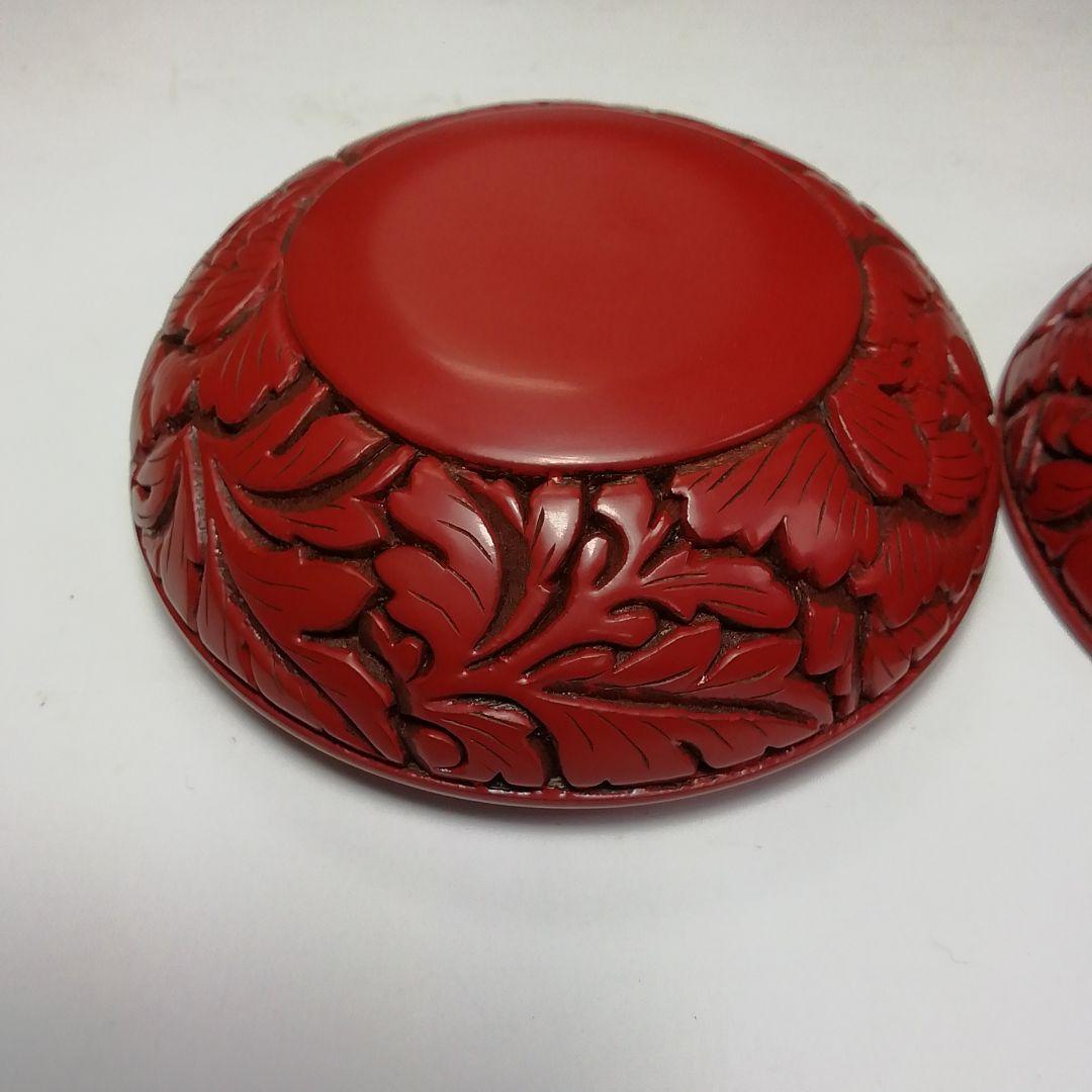 Ｓ５５８　香合　『堆朱　牡丹絵　香合』『三野原晃一作』　共箱　茶道具