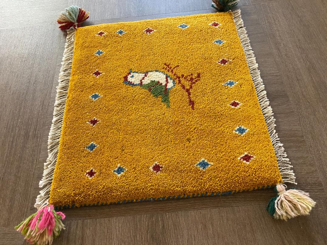 ペルシャギャッベ (ギャベ) チェアマット 40x46cm ギャッベ ラグ