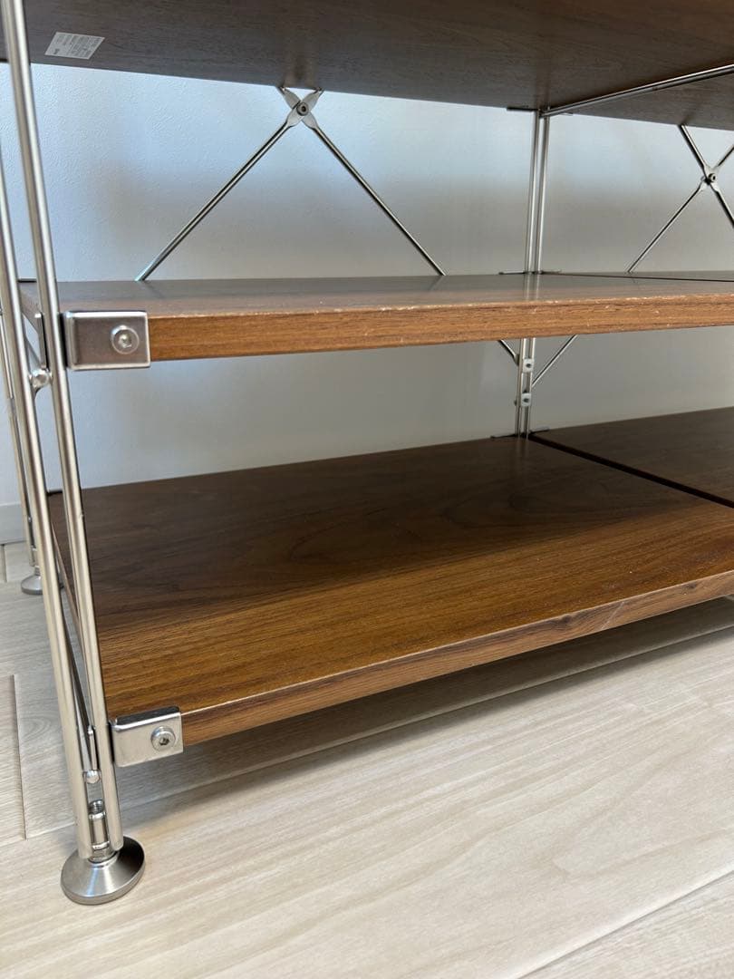 無印良品、ユニットシェルフ、ステンレス、ウォールナット、追加棚2枚付き
