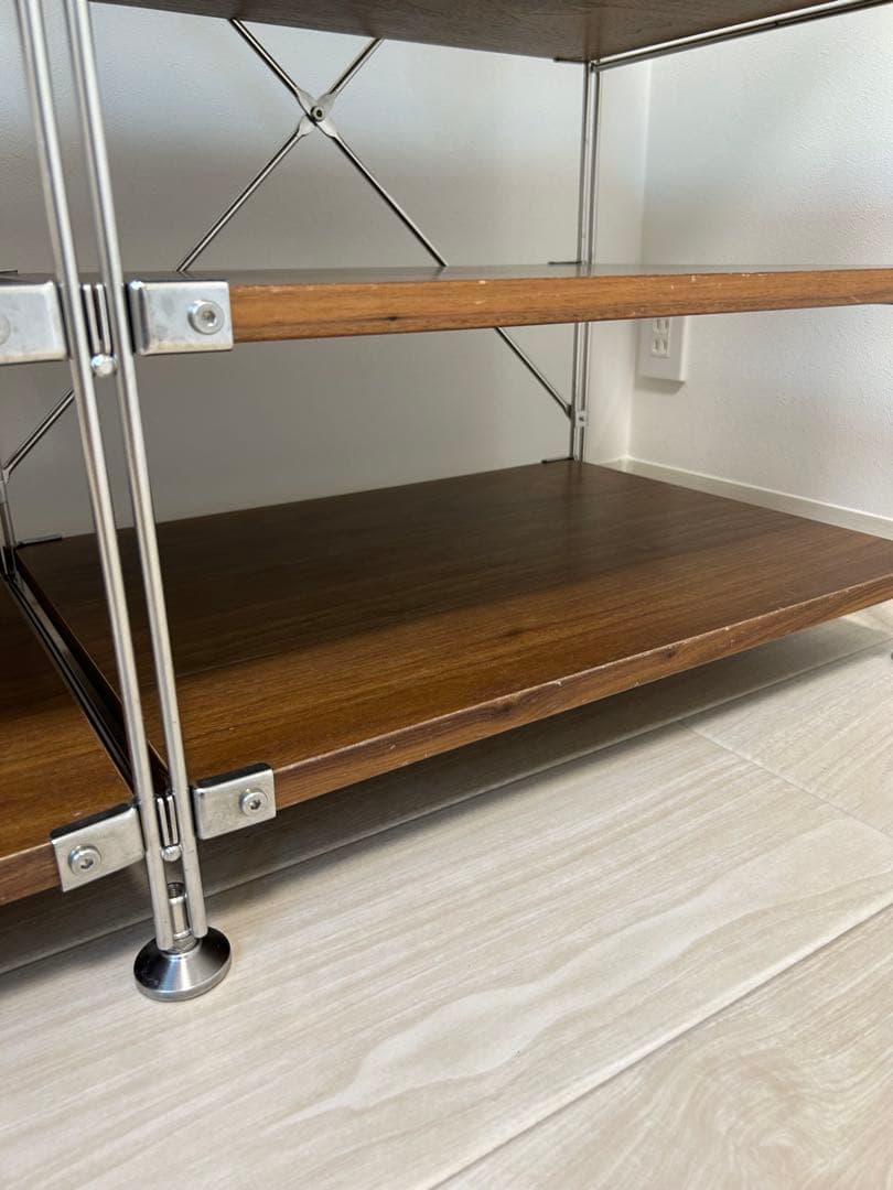 無印良品、ユニットシェルフ、ステンレス、ウォールナット、追加棚2枚付き