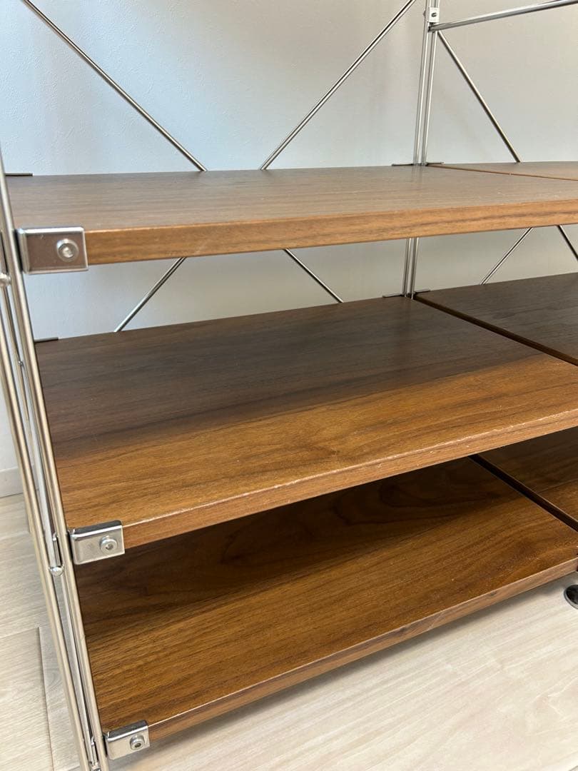 無印良品、ユニットシェルフ、ステンレス、ウォールナット、追加棚2枚付き