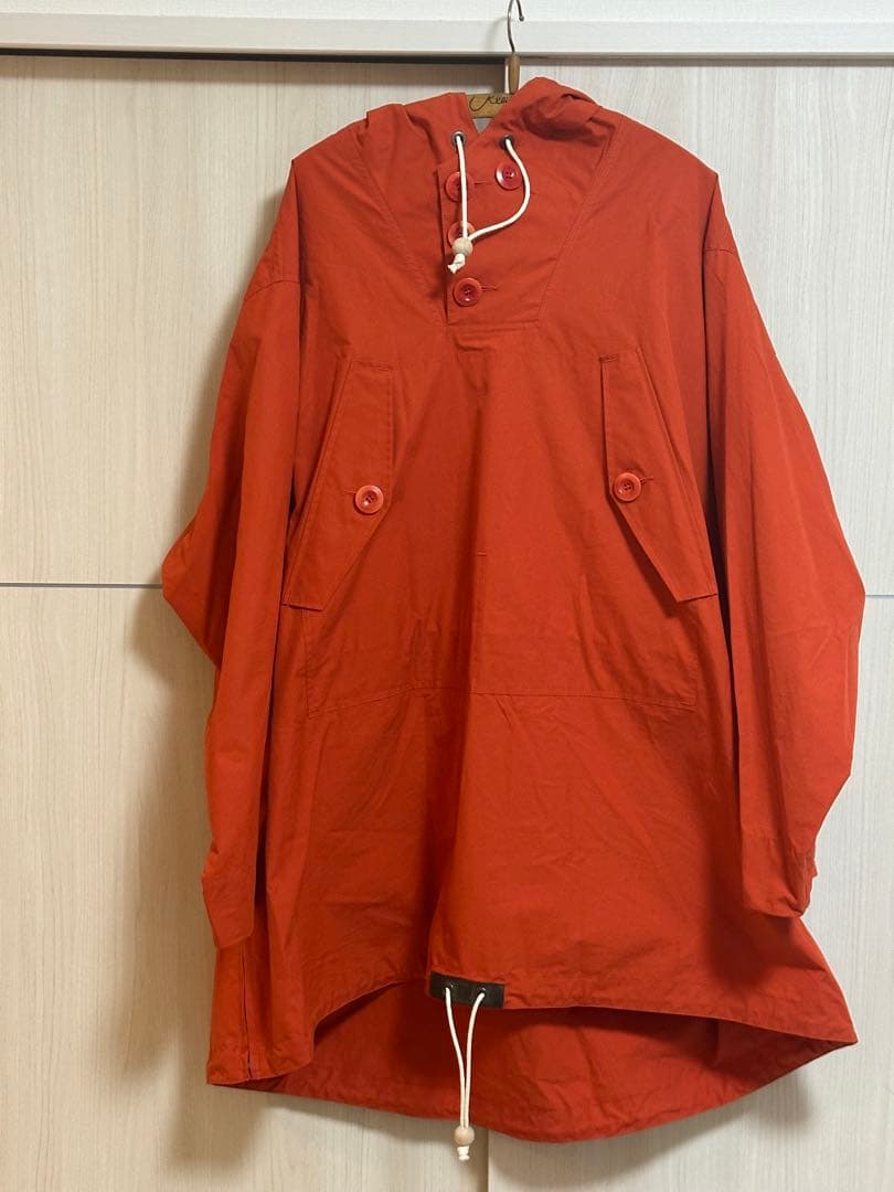 オレンジ フード付きレインコート サイズ48