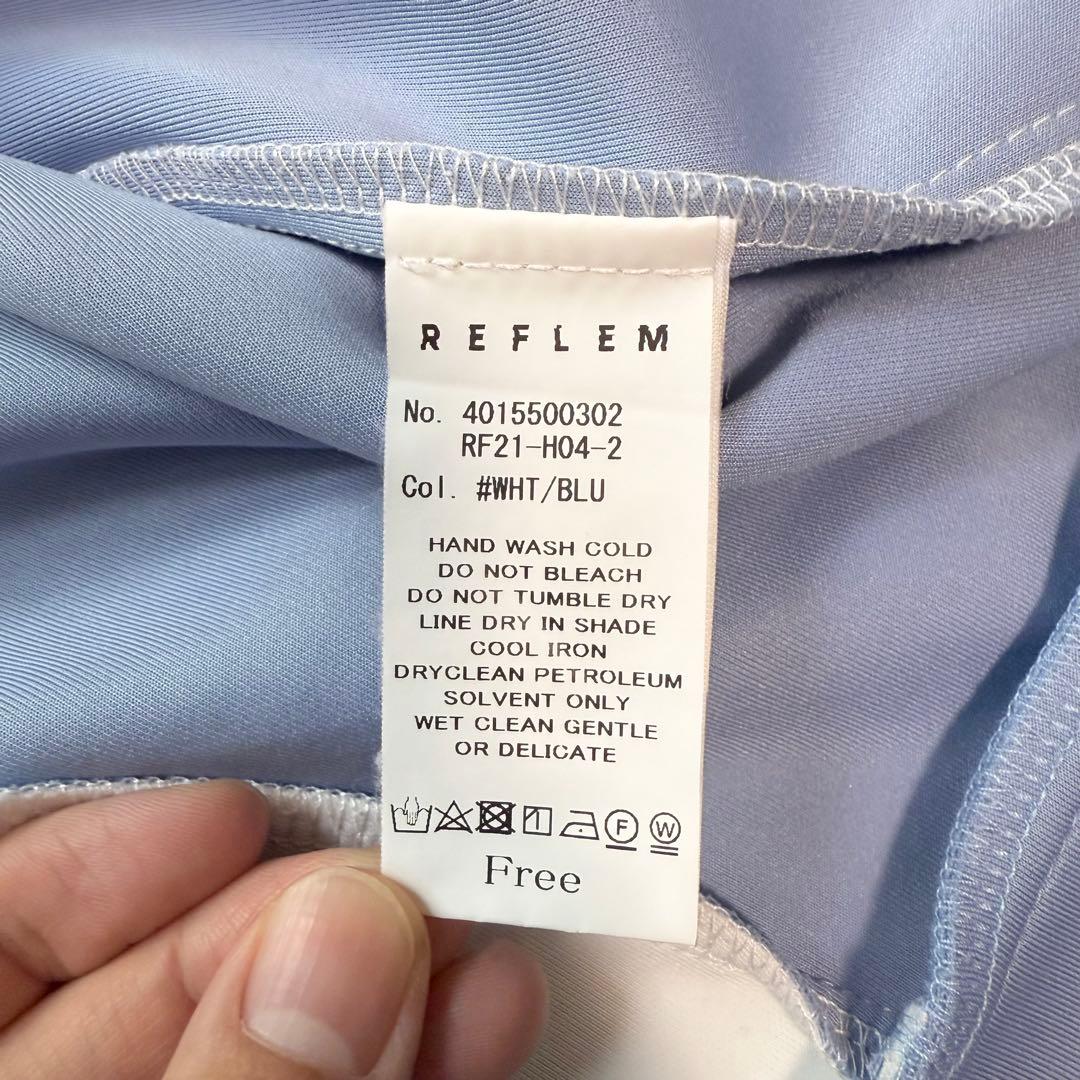 REFLEM セットアップ BIG切替ジャージ パンツ F ホワイト 水色