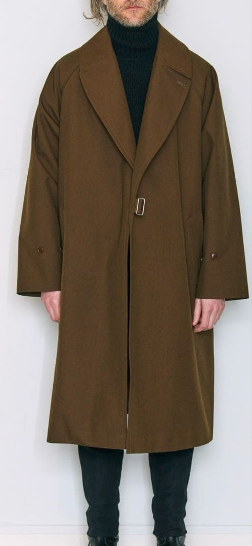 【マグロさま専用】　COMOLI ウールサージタイロッケンコート　ブラウン 1