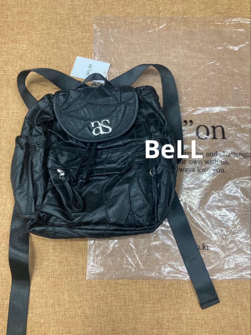 ASON アズオン 韓国 BACKPACK レザーブラック リュック