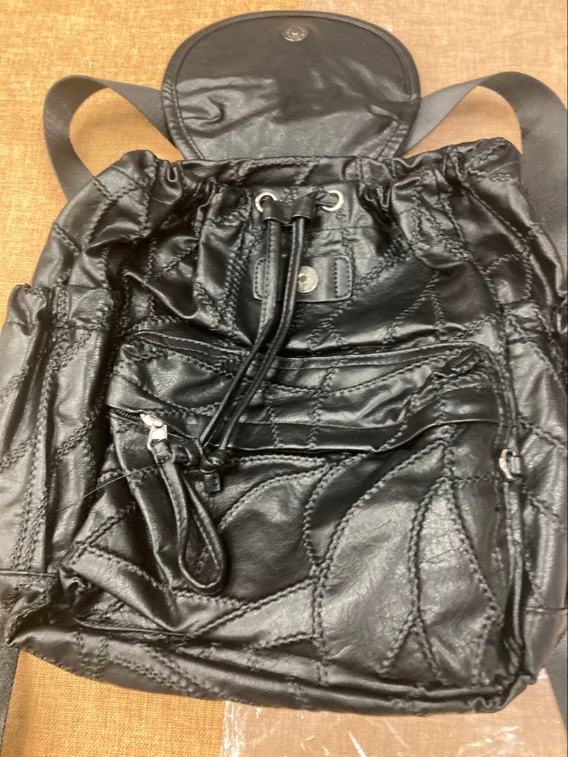 ASON アズオン 韓国 BACKPACK レザーブラック リュック