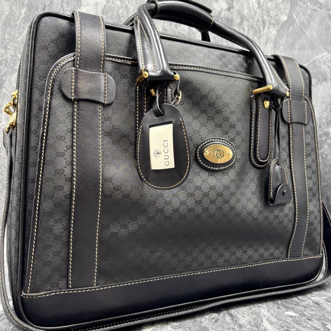 ✨美品✨GUCCI GG 2way ボストンバッグ ショルダー レザー ブラック