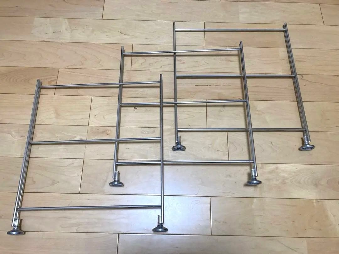 無印良品 ステンレスユニットシェルフ・ステンレス追加用帆立・ミニ 3個セット