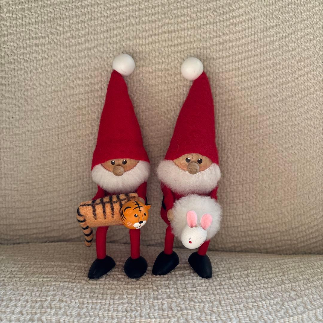 ノルディカニッセ　フェルト製サンタクロース トラとウサギ
