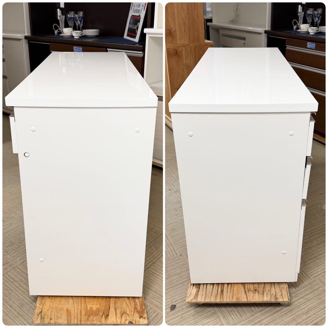 現行モデル ニトリ 140cm幅キッチンカウンター(リガーレ) ダストボックス付