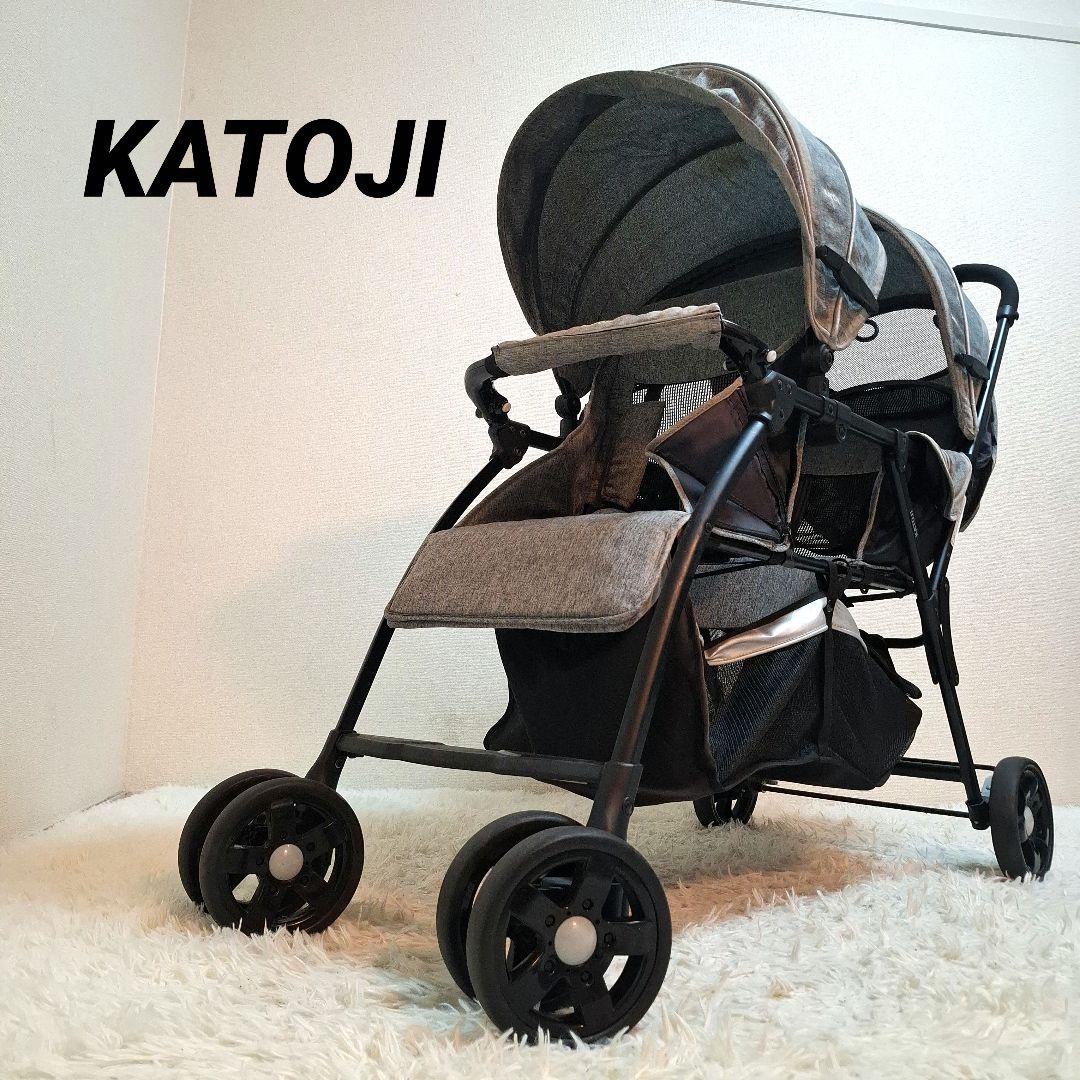 【送料無料】KATOJI タンデムストローラー 2人乗りベビーカー グレー