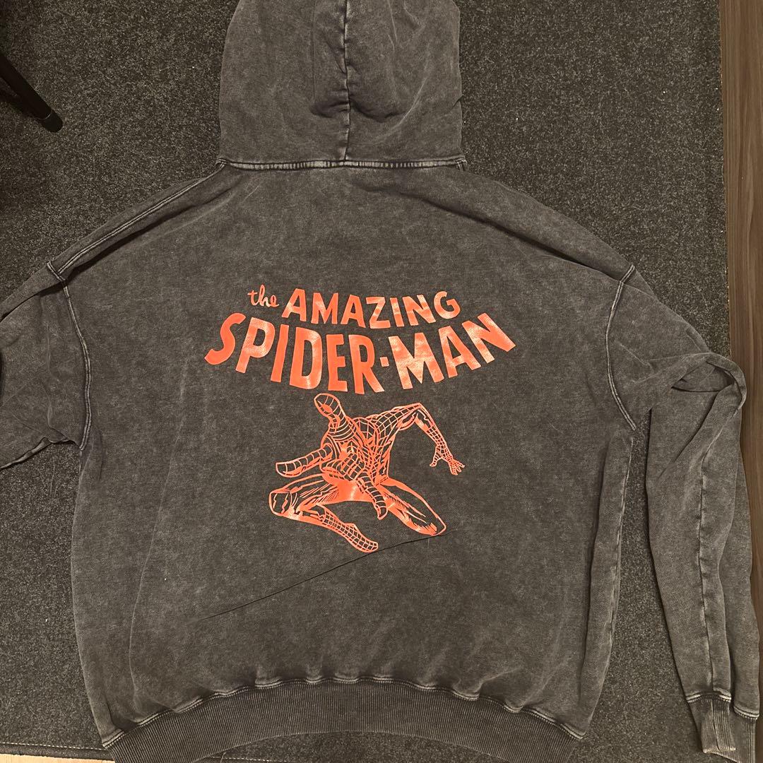 シ*ク様 LYFTスパイダーマンパーカーダークグレーL