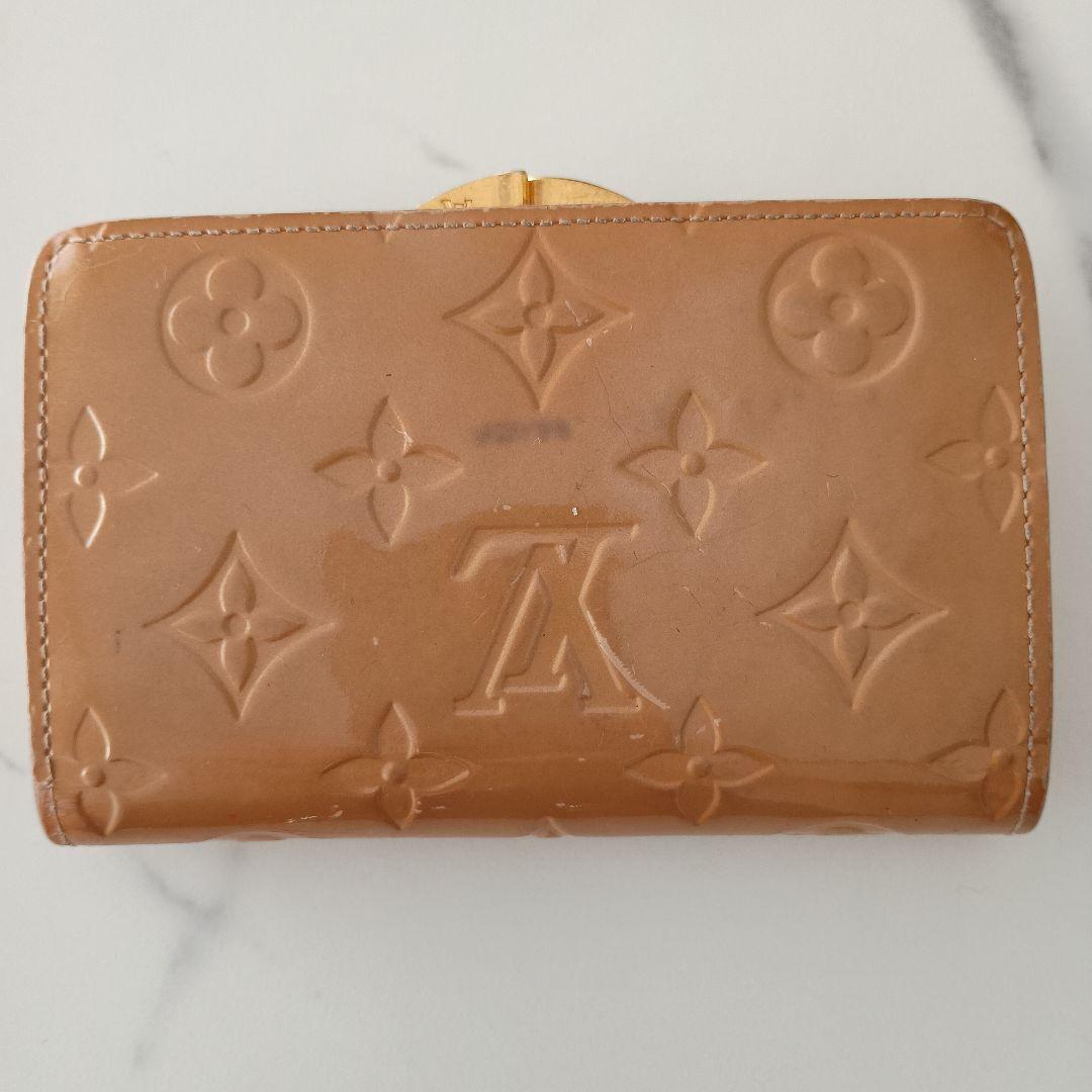 #LouisVuittonヴェルニ がま口二つ折り財布 ベージュ廃盤品希少正規品
