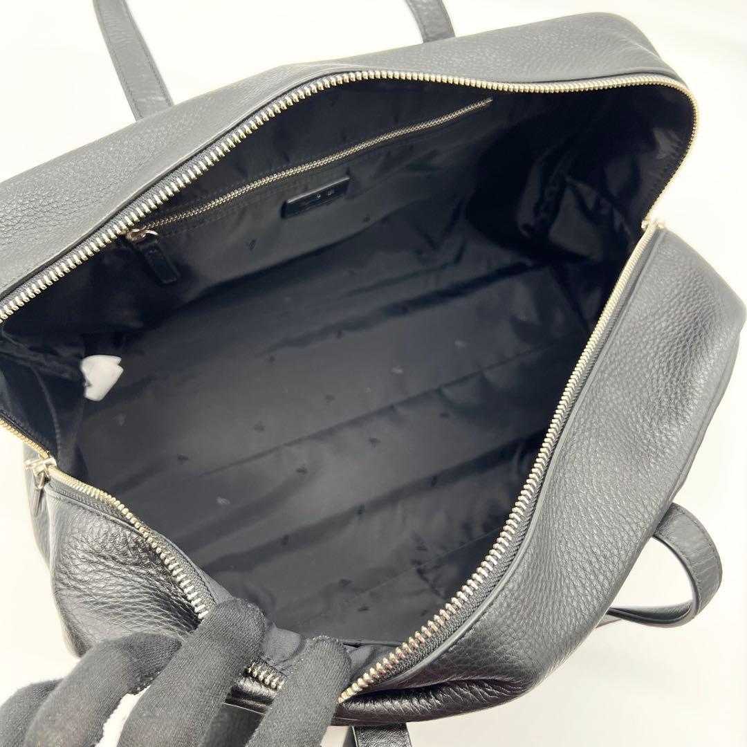 未使用級✨アニエスベー　ボストンバッグ　牛革　ブラック　南京錠　A4可　肩掛け可