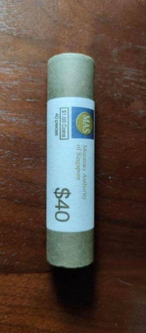 セピアさん【40枚セット】幸運を呼ぶ　シンガポールドル　1ドル　硬貨　