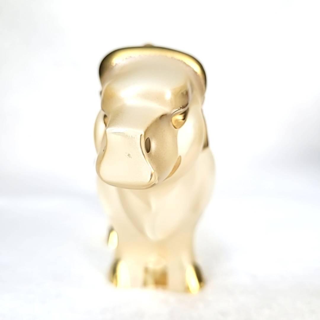 ●未使用□ラリック　25　ブッフェル　オブジェ　牛　丑　ゴールド　箱つき 0