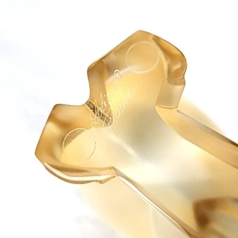 ●未使用□ラリック　25　ブッフェル　オブジェ　牛　丑　ゴールド　箱つき 0