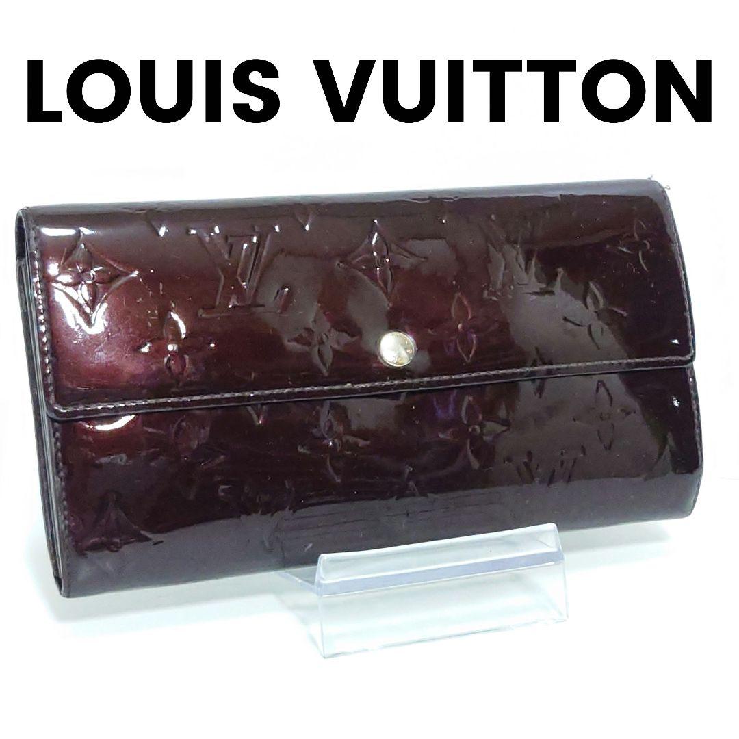 【美品】ルイヴィトン☆モノグラム／ヴェルニ☆ポルトフォイユ・サラ☆アマラント