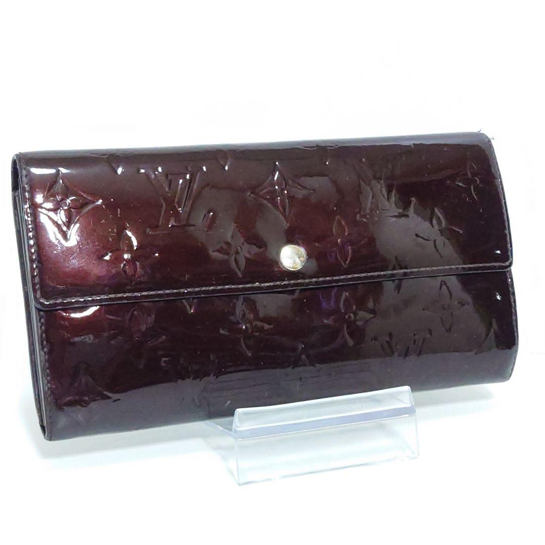 【美品】ルイヴィトン☆モノグラム／ヴェルニ☆ポルトフォイユ・サラ☆アマラント