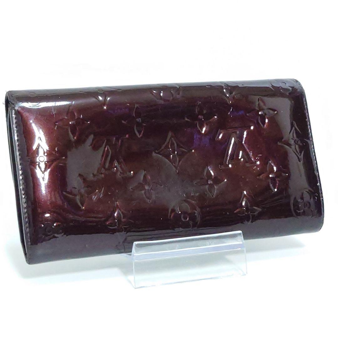 【美品】ルイヴィトン☆モノグラム／ヴェルニ☆ポルトフォイユ・サラ☆アマラント