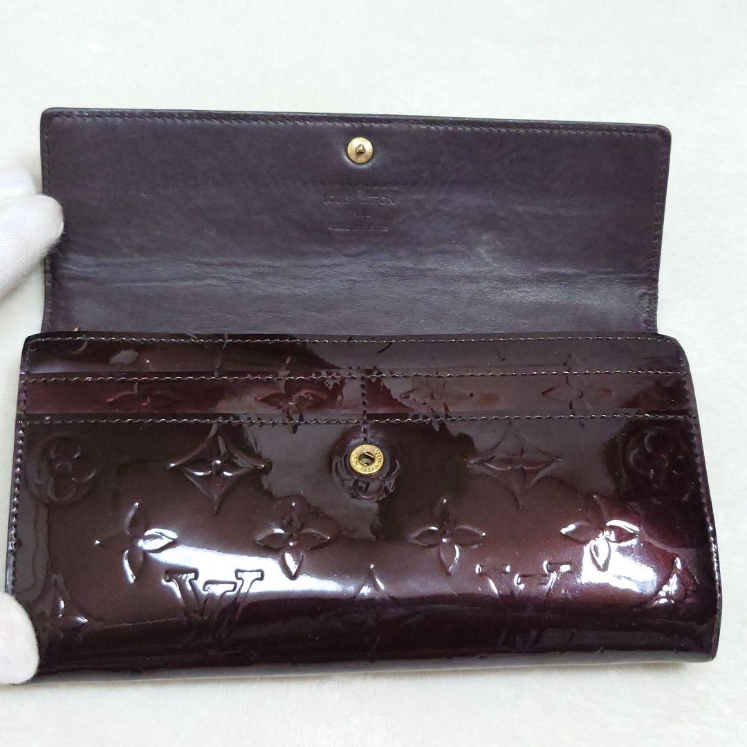 【美品】ルイヴィトン☆モノグラム／ヴェルニ☆ポルトフォイユ・サラ☆アマラント