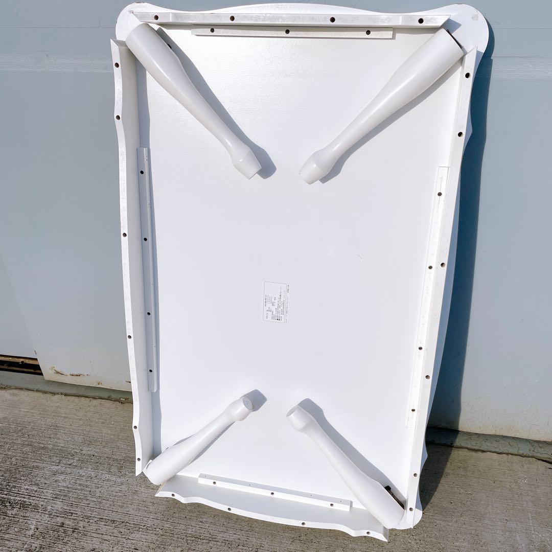 【送料込】アンティーク 猫脚 白センターテーブル ローテーブル 折り畳み式
