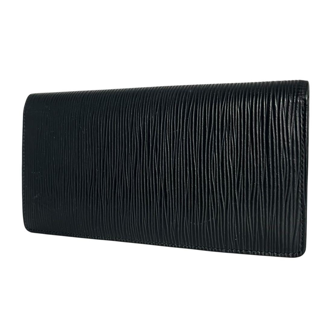 美品⭐︎現行 ルイヴィトン ノワール エピ ポルトフォイユブラザ 二つ折り長財布