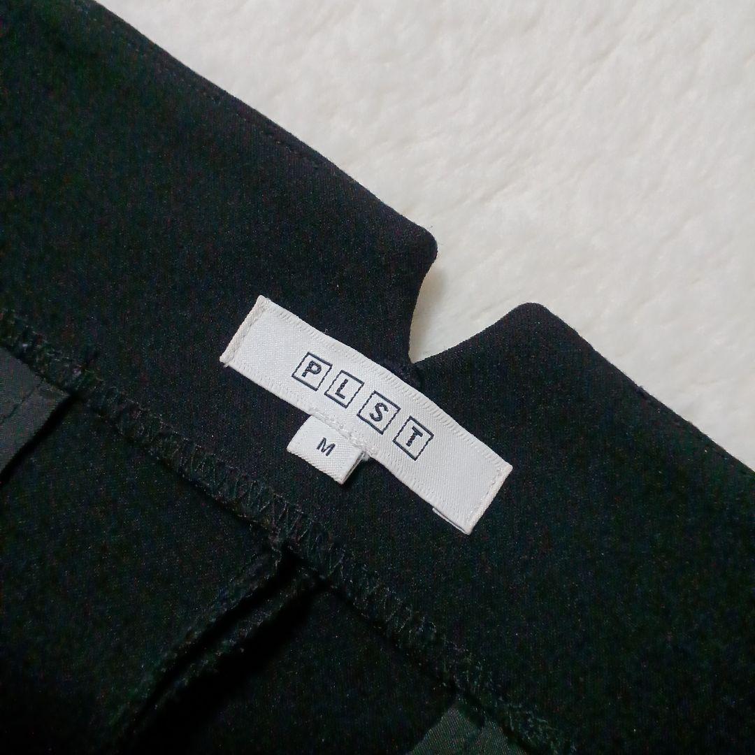 洗える！PLST プラステ ノーカラージャケット パンツ セットアップ 黒 M
