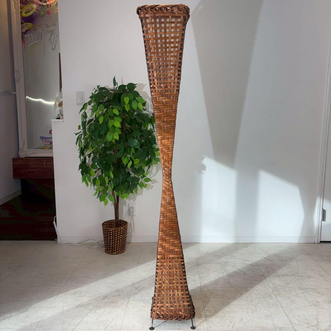 フロアライト フロアランプ ラタンくびれ アジアンランプ リゾートランプ