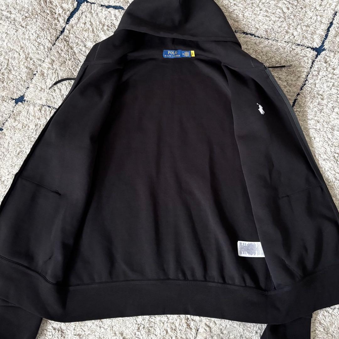 【美品✨】ポロラルフローレン　パーカー　フード　ジップ　ポニー刺繍　黒　ブラック